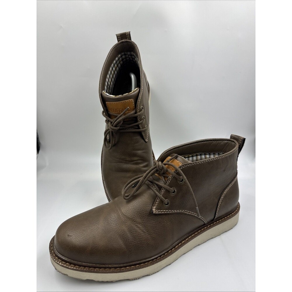 Buffalo Men's Chukka Boots Metcalf Brown Lace Up Memory Foam Boot Size 12